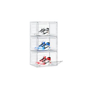White Large 3PCS 33.5x29.5x22cm Shoebox, Acrylic Side Opening, Free Combination
