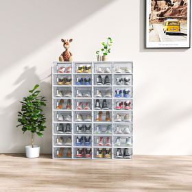 White Small 32PCS 33x23x14cm, Shoebox, Plastic, Grid, Free Combination