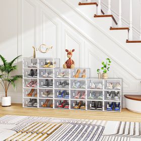White Small 24PCS 33x23x14cm Shoebox, Plastic, Mesh, Free Combination