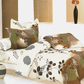 Blancho Bedding - [Brown Chestnut] 100% Cotton 7PC Bed In A Bag (King Size)