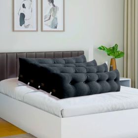 SOGA 4X 100cm Dark Grey Triangular Wedge Bed Pillow Headboard