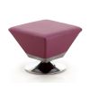 Manhattan Comfort Diamond Purple and Polished Chrome Swivel Ottoman