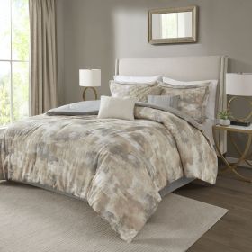 7 Piece Textured Cotton Blend Comforter Set