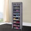 1PC 10 layer shoe cabinet with dust cover, non-woven space-saving shoe rack with large capacity, easy to assemble, portable shoe cabinet, suitable for