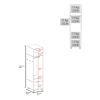 Cluster 63" Tall Wardrove One-Door Cabinet with Mirror, Three Shelves, Casters and Hanging Rod, Armoire, Bedroom Clothes Storage, Cabinet Organizer Bl