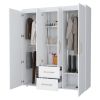 White All-In-One 2-Door Armoire