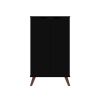 Manhattan Comfort Hampton Shoe Closet with 4 Shelves Solid Wood Legs in Black