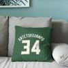 Milwaukee Bucks NBA Giannis Antetokounmpo Throw Pillow 18 x 18 inches