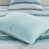 6 Piece Printed Quilt Set with Throw Pillows Aqua King/Cal King