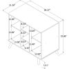 Manhattan Comfort Hampton 39.37 Buffet Stand Cabinet with 7 Shelves and Solid Wood Legs in Off White