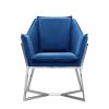 Manhattan Comfort Origami Velvet Accent Chair in Blue