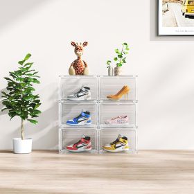 White Large 6PCS 33.5x29.5x22cm Shoebox, Acrylic Side Opening, Free Combination