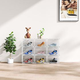 Shoes White Large 9PCS 33.5x29.5x22cm Shoebox , Acrylic Side Opening, Free Combination