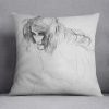 Womans head in three quarters profile by Klimt Cushion