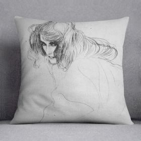 Womans head in three quarters profile by Klimt Cushion (Insert: With Insert, size: 18" X 18")