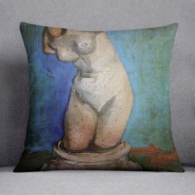 Plaster Statuette of a Female Torso 2 by Van Gogh Cushion (Insert: With Insert, size: 16" X 16")