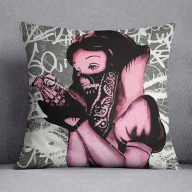 Banksy Snow White Grenade Cushion (Insert: Without Insert, size: 14" X 14")