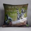 Banksy Were All In The Same Boat Cushion