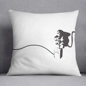Banksy Monkey Banana Bomb Cushion (Insert: With Insert, size: 16" X 16")