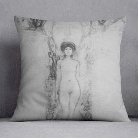 Allegory of Sculpture by Klimt Cushion (Insert: Without Insert, size: 14" X 14")