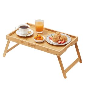 VEVOR Bed Tray Table with Foldable Legs, Bamboo Breakfast Tray for Sofa, Bed, Eating, Snacking, and Working, Folding Serving Laptop Desk Tray, Portabl (Quantity: 1-Piece Set, size: 19.7 x 11.8 inch)