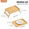 VEVOR Bed Tray Table with Foldable Legs, Bamboo Breakfast Tray for Sofa, Bed, Eating, Snacking, and Working, Folding Serving Laptop Desk Tray, Portabl