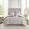 6 Piece Embroidered Cotton Reversible Comforter Set