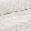 3 Piece Tufted Cotton Chenille Floral Comforter Set